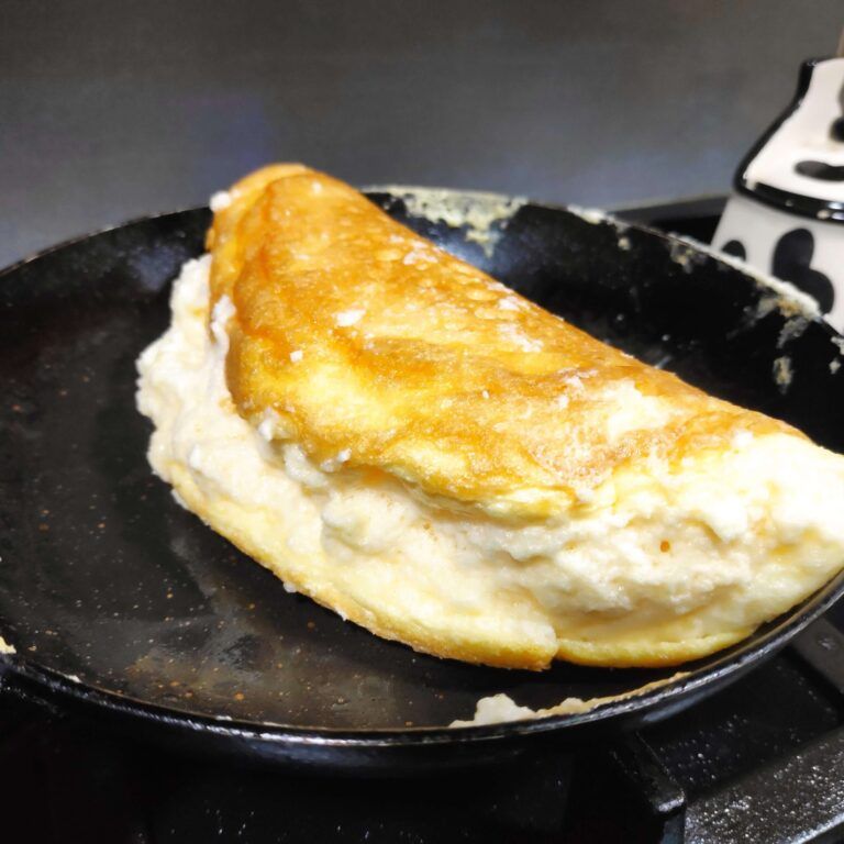 tortilla soufé en la sartén