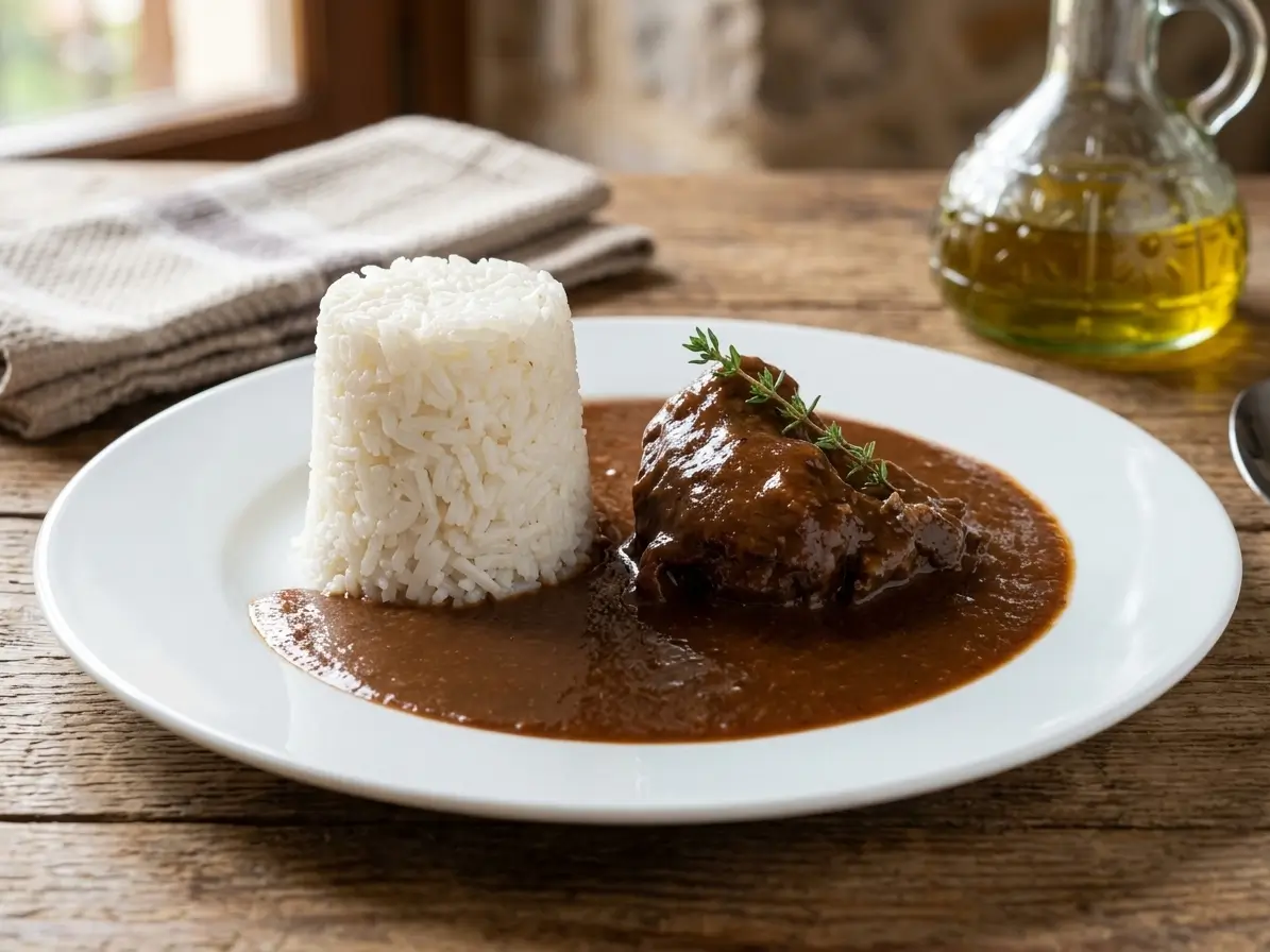 carrilleras de cerdo con salsa al vino tinto