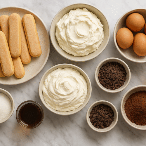 ingredients per preparar un tiramisú casolà italià