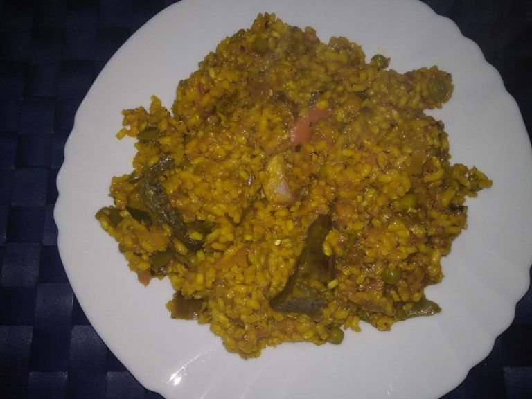 arròs integral amb verdures al curri