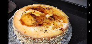 la tarta con el azúcar quemado