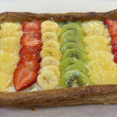 pasta de full de fruites amb brillantor