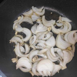 ajo y cebolla picado
