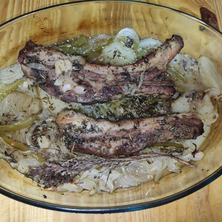 costillas de cerdo al horno con patatas
