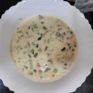 añadidas las verduras al bol