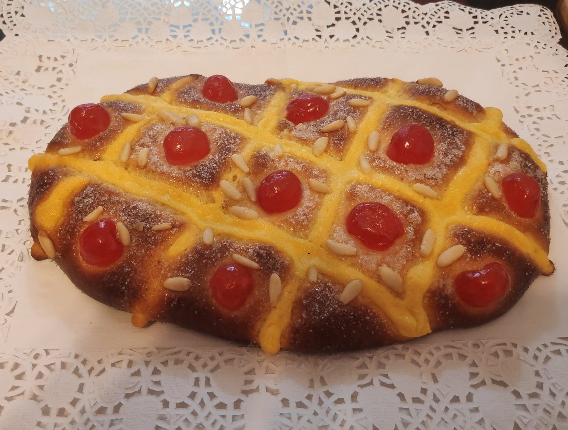Coca de briox de crema