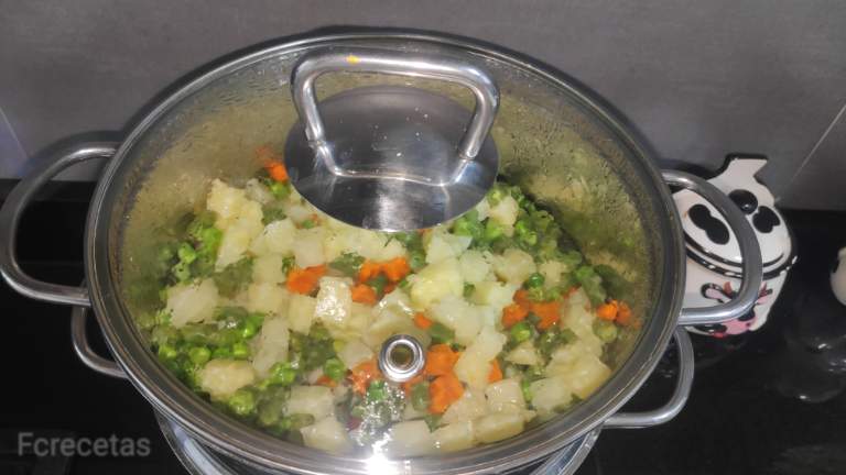 verduras en la vaporera