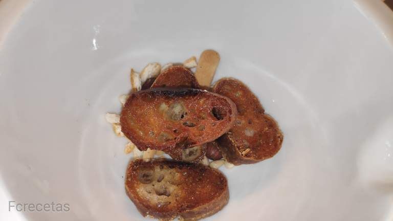 pan frito en el mortero