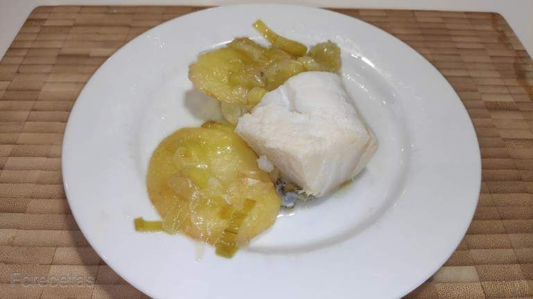 Bacallà amb porros i patates