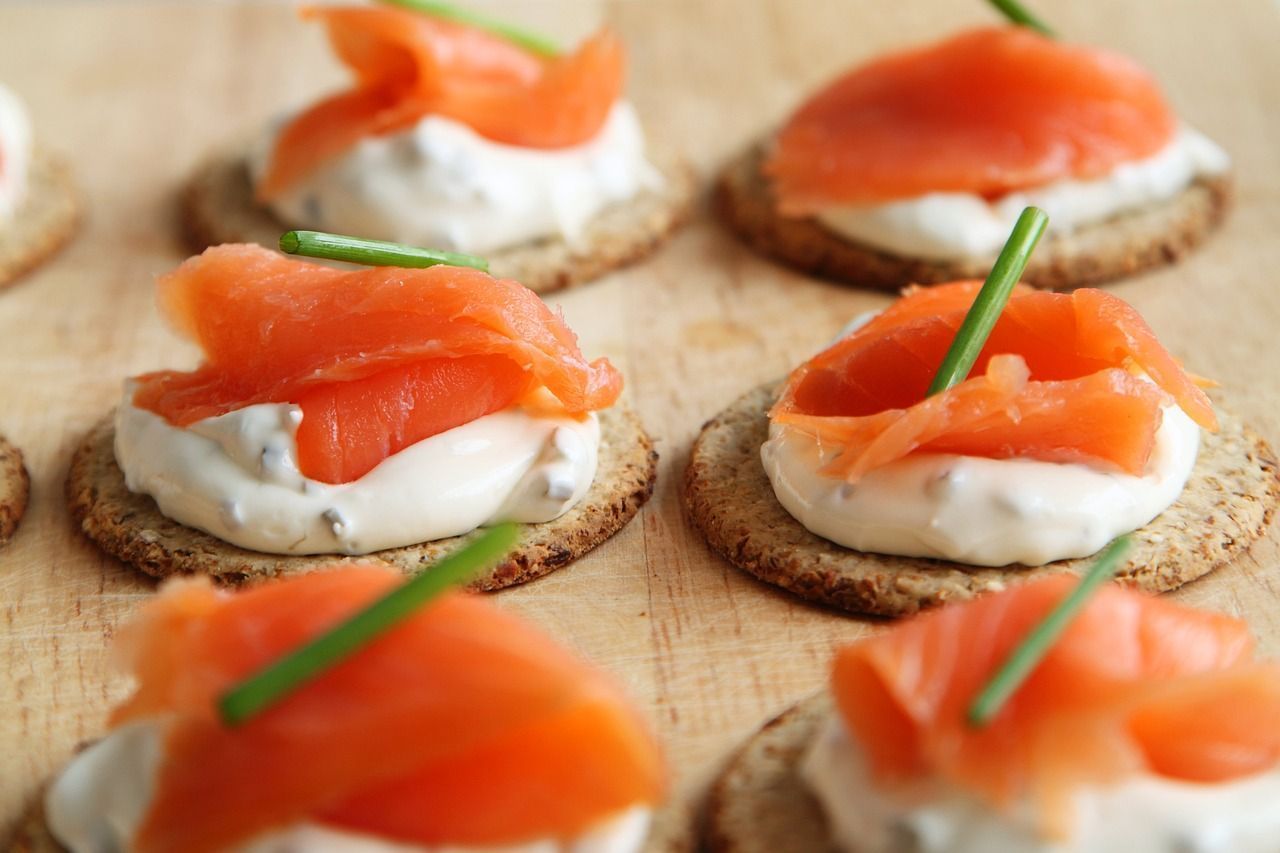 canapes de salmón ahumado