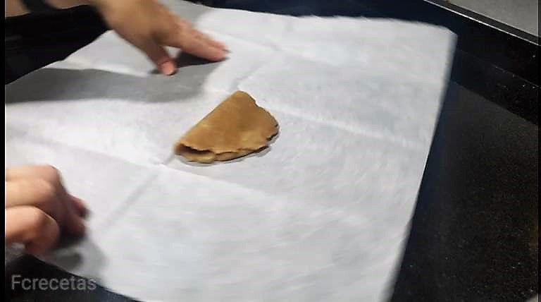 masa doblada por la mitad.