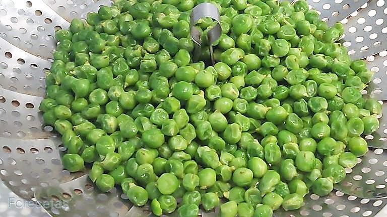 guisantes en la vaporera