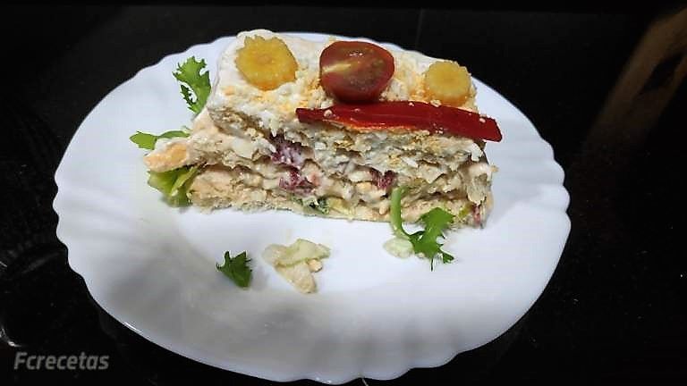 porció de pastís de marisc