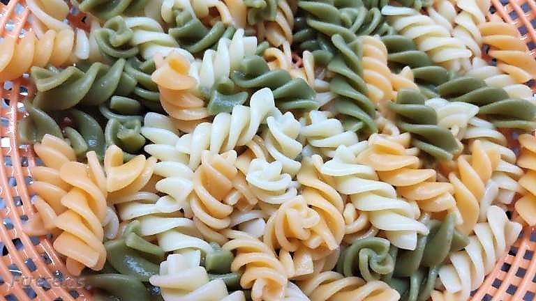 pasta de espirales cocida