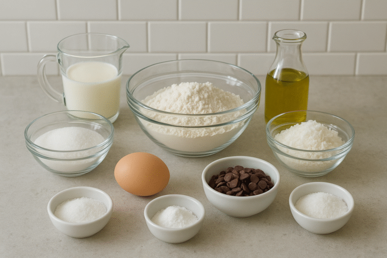 ingredients de les magdalenes de coco i llavors