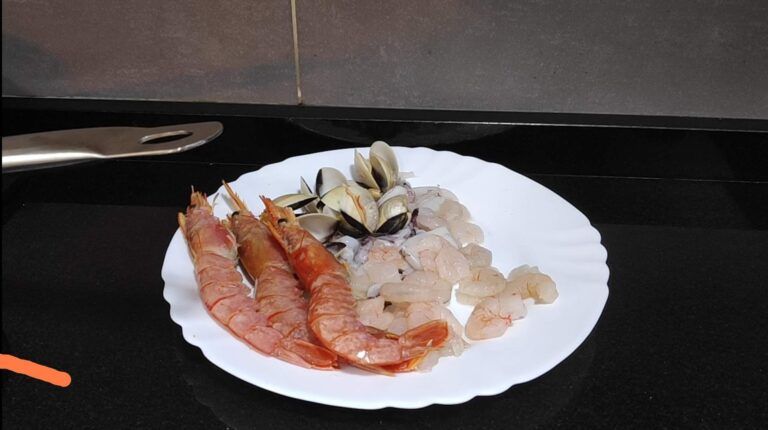 marisco para la elaboración de la fideuá