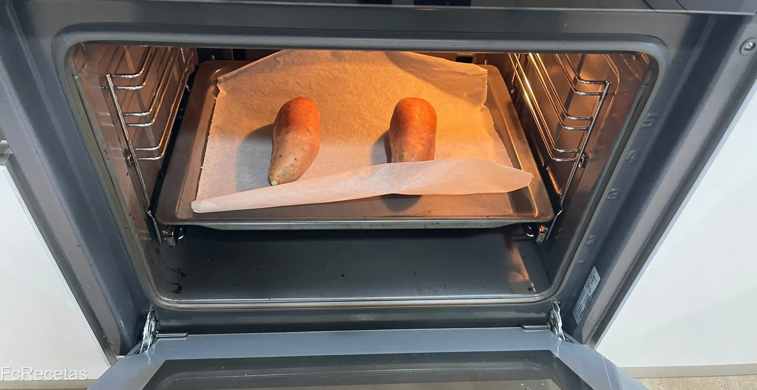 dos moniatos a la safata del forn