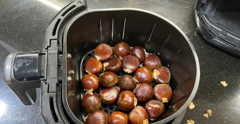 castanyers a la cistella de la fregidora d'aire