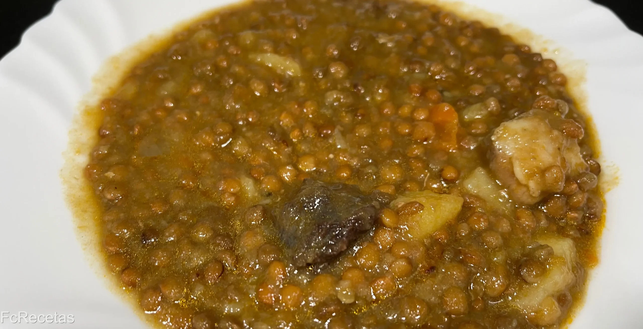 receta de cuchara lentejas estofadas con butifarra