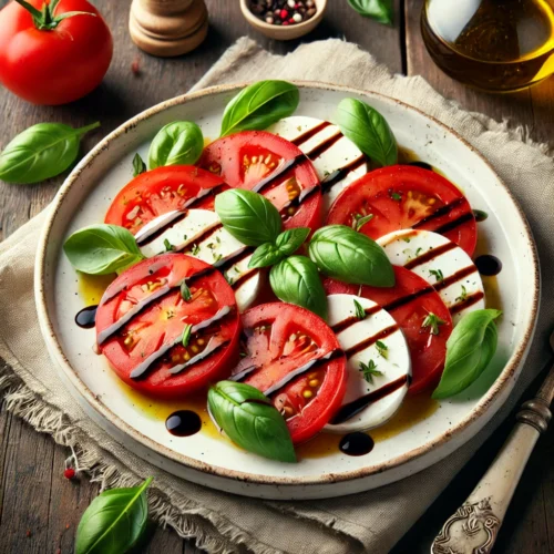 amanida caprese en un plat