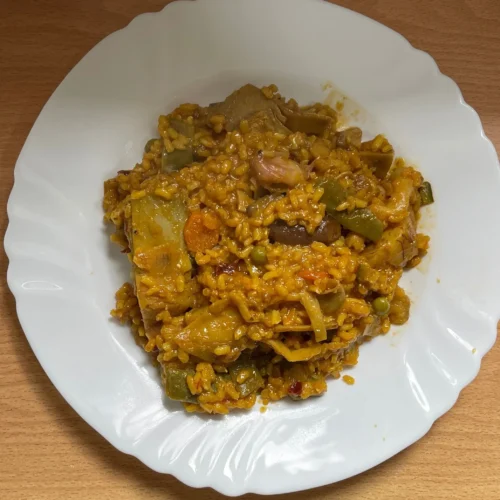arròs vegetarià amb bolets i verdures