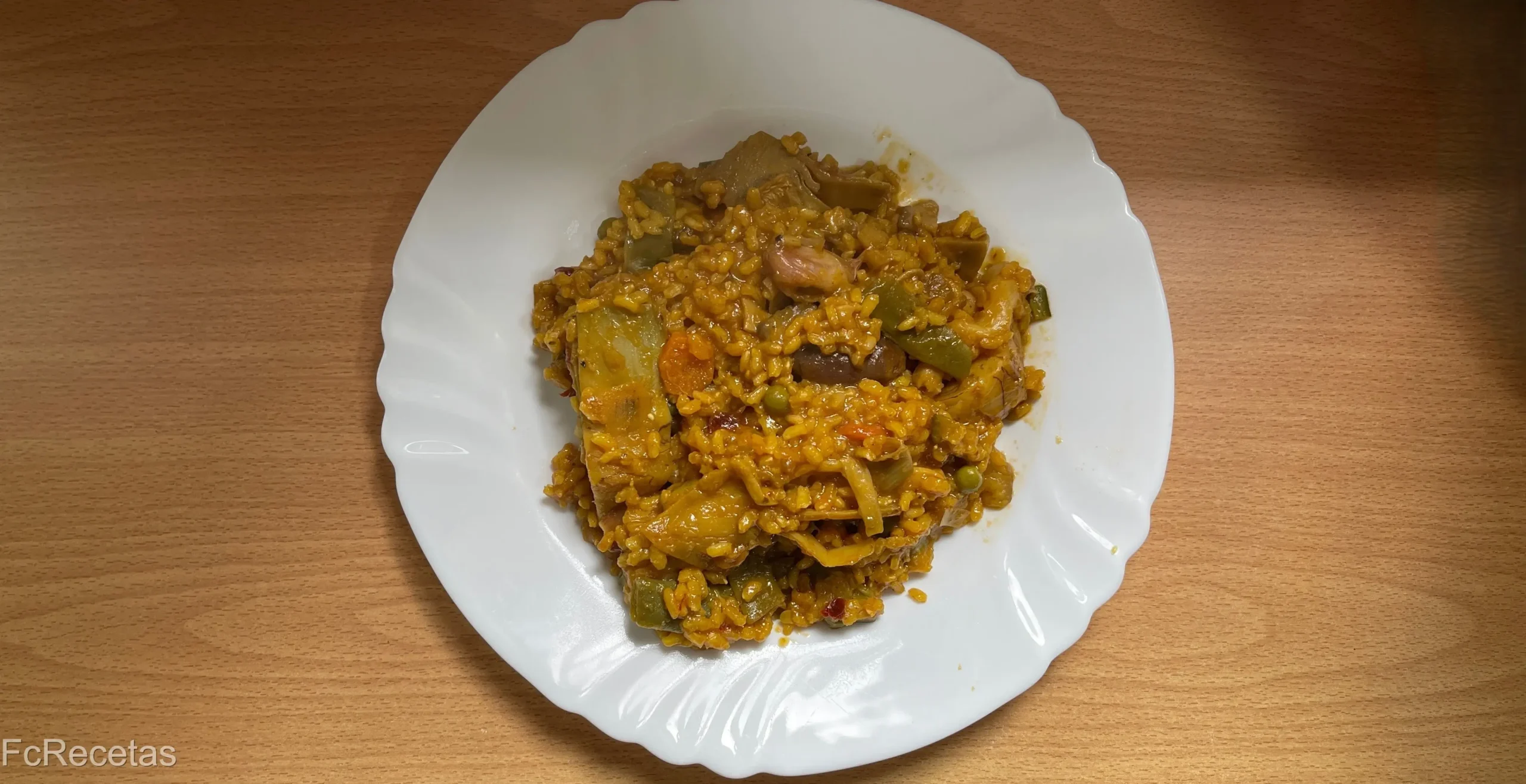 arroz vegertariano con setas y verduras