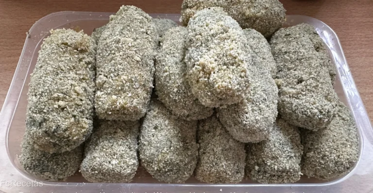 una bandeja con croquetas de espinacas crudas listas para congelar