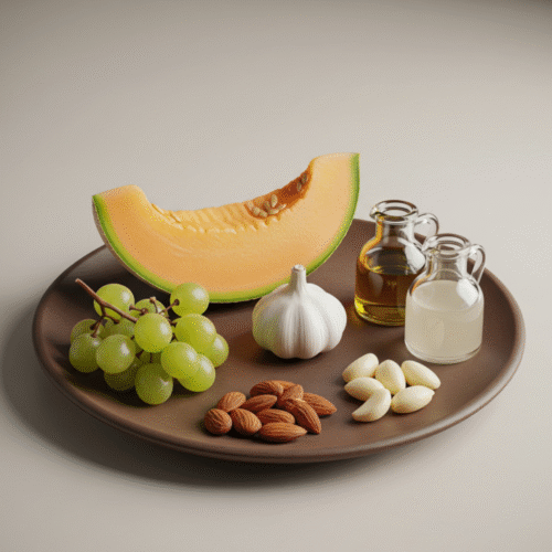 ingredientes para preparar el ajo blanco