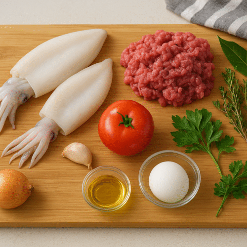 ingredients per cuinar els calamars farcits de carn