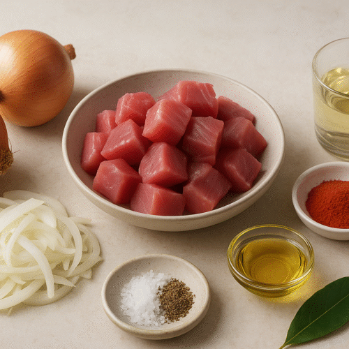 ingredientes para preparar atún encebollado