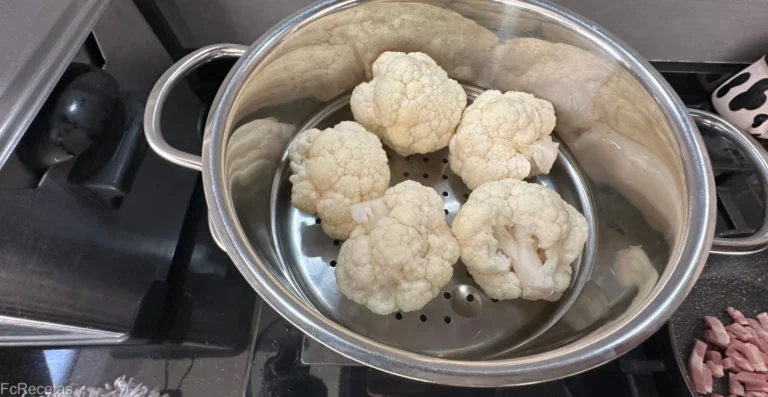 coliflor en la vvaporera