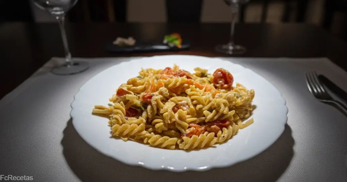 espirales de garbanzos con verduras asadas