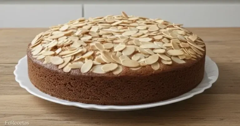 bizcocho de almendras casero fuera del molde