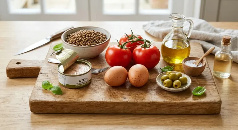 ingredientas per la amanida de llenties