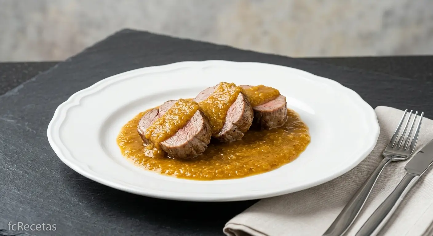 solomillo de cerdo al vino tinto jugoso