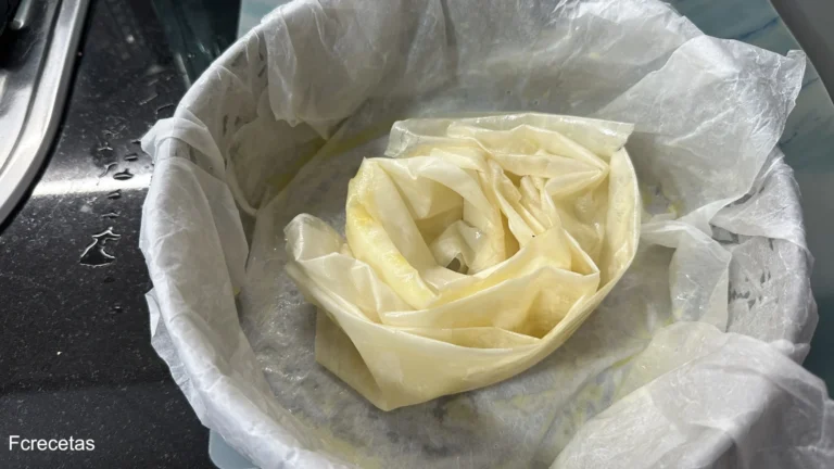 formando la flor de masa filo